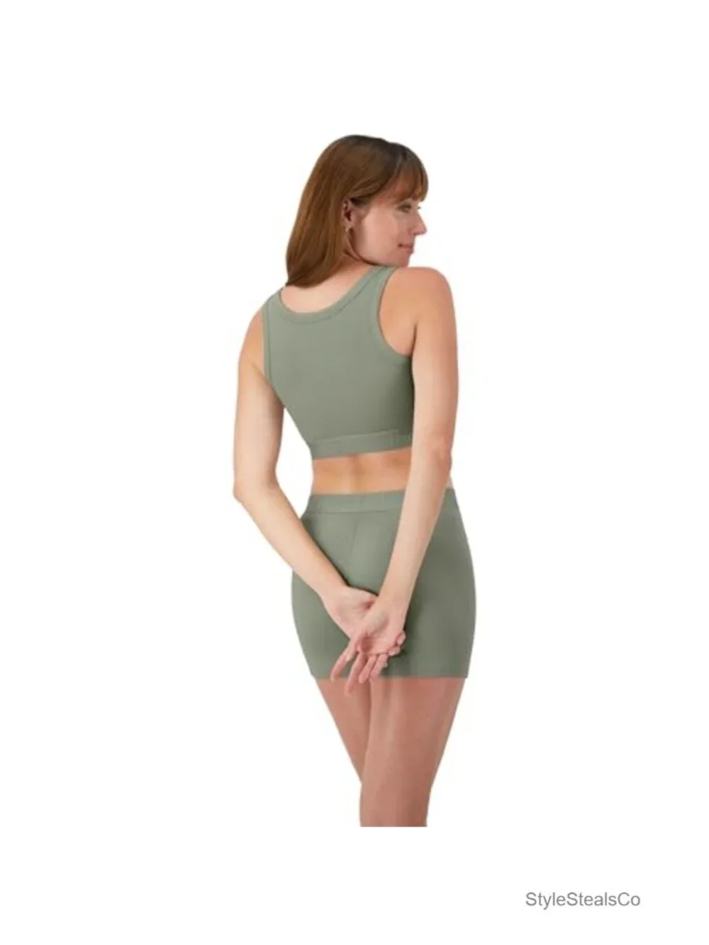 Women's 2-Piece Lounge Set: Crop Top & Boxer Shorts, Supersoft Viscose Cotton